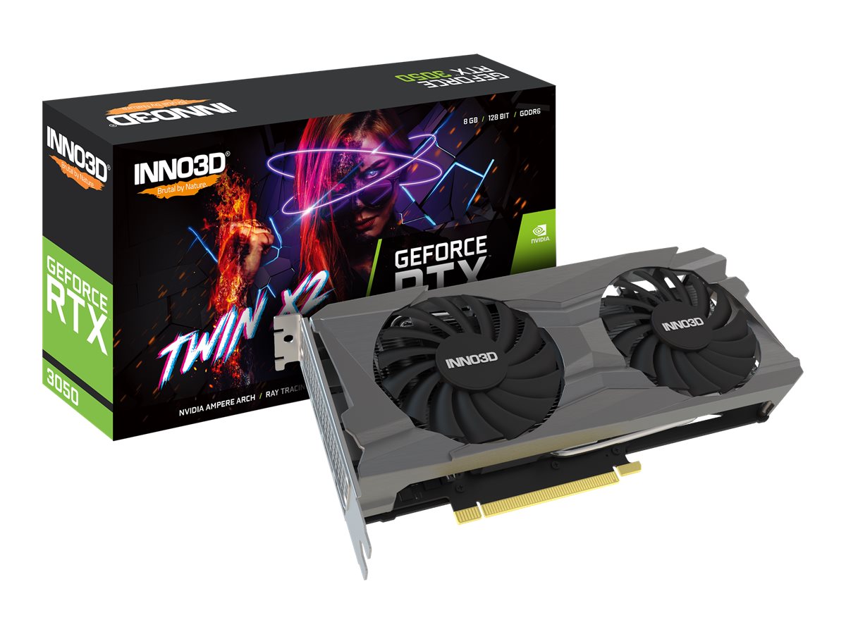 Inno3D GeForce RTX 3050 Twin X2 V2 - 8GB GDDR6 RAM - Grafikkort