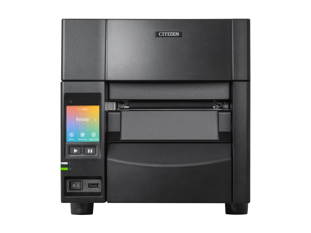 Citizen CL-S700III - Etiketprinter - direkte termisk/termisk overførsel - Rulle (11,8 cm) - 203 dpi - op til 300 mm/sek. - USB vært, LAN, USB 2.0