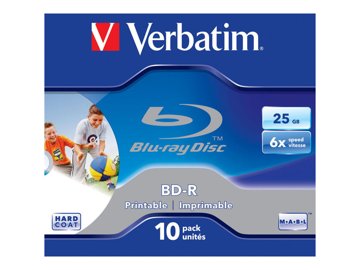 Verbatim - 10 x BD-R - 25 GB 6x - printbar overflade - cd-boks