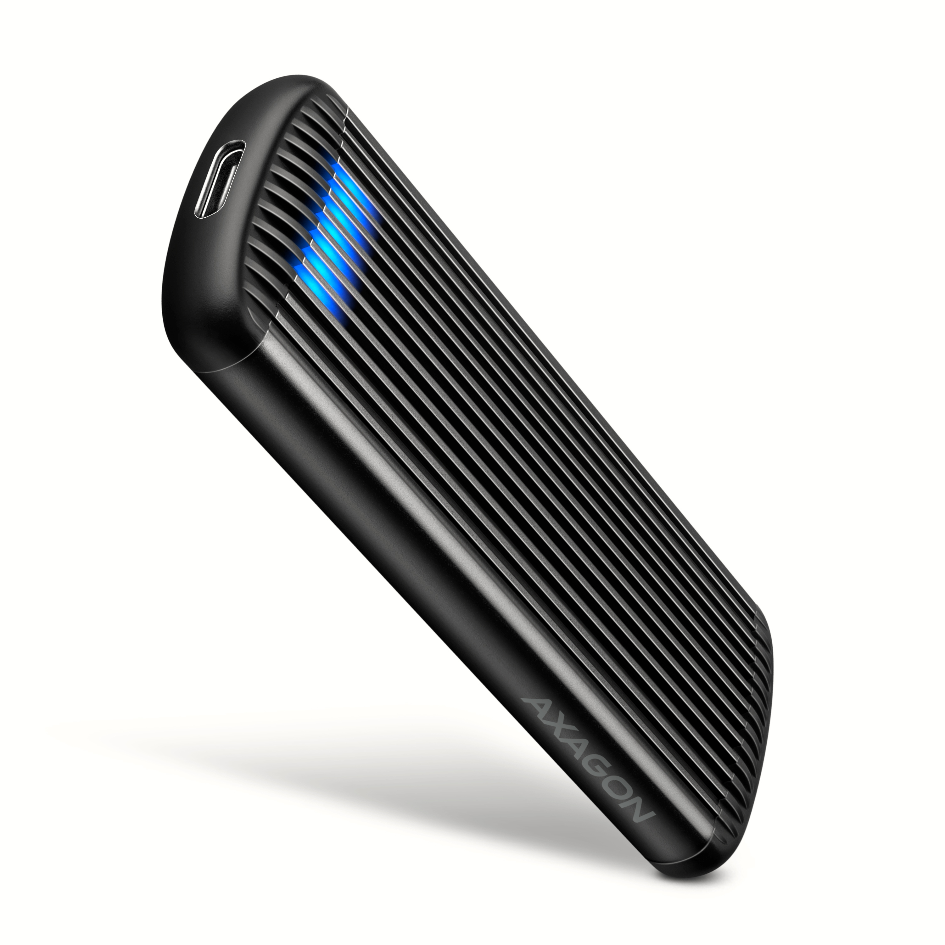 „Axagon EEM2-SC“ išorinis aliuminio korpusas be varžtų, USB-C 3.2 Gen 2 10Gbps - M.2 NVMe SSD, ilgis nuo 30 iki 80 mm rutulinis
