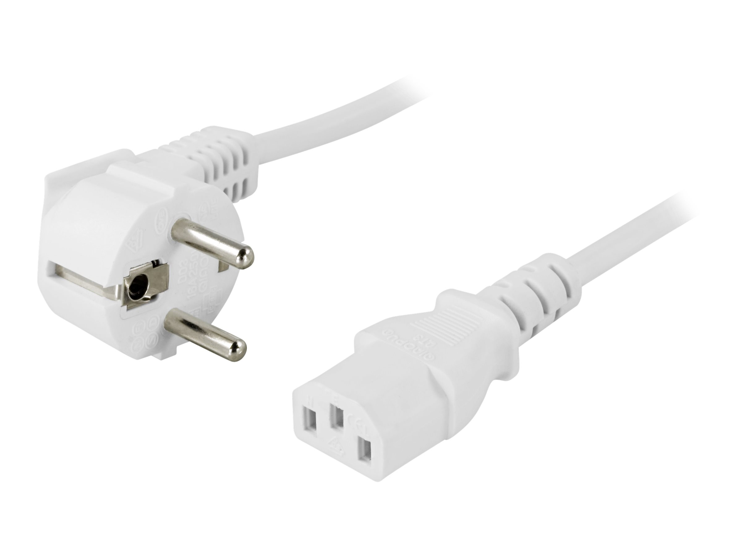 DELTACO Strømkabel 3m Hvid