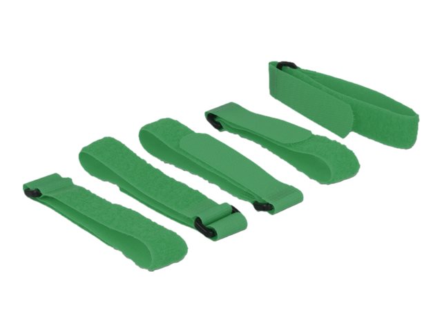 Delock - Kabelbånd - 30 cm - grøn (pakke med 5)