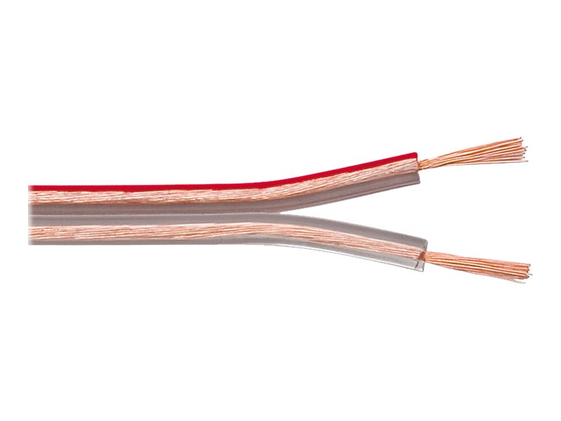 Goobay Højttalerkabel transparent CU 50 m rulle, tværsnit 2 x 0,5 mm²