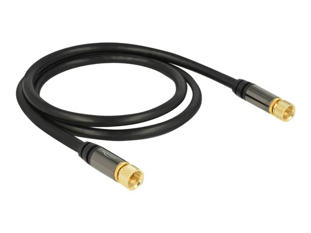 DeLOCK Antennekabel, RG6/U, skrue med F-stik han - han, 75 Ohm, sort