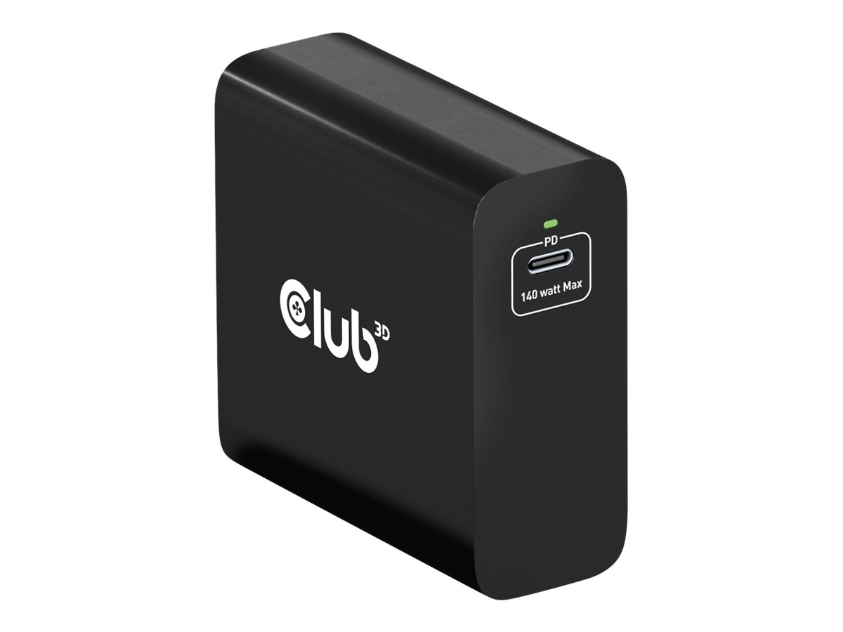 Club 3D - Strømforsyningsadapter - GaN-teknologi - 140 Watt - 5 A - Power Delivery 3.1 (USB-C) - på kabel: USB-C
