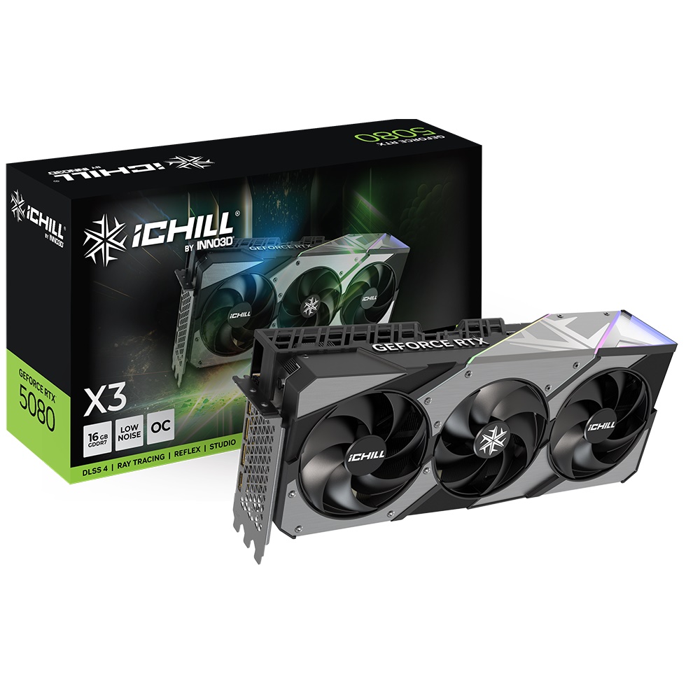 Inno3D GeForce RTX 5080 iCHILL X3 - 16GB GDDR7 RAM - Grafikkort