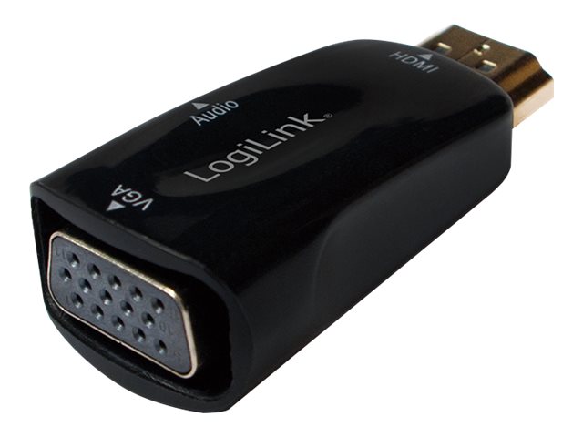 LogiLink HDMI adapter A/M to VGA/F + 3.5 mm/F 1080p black