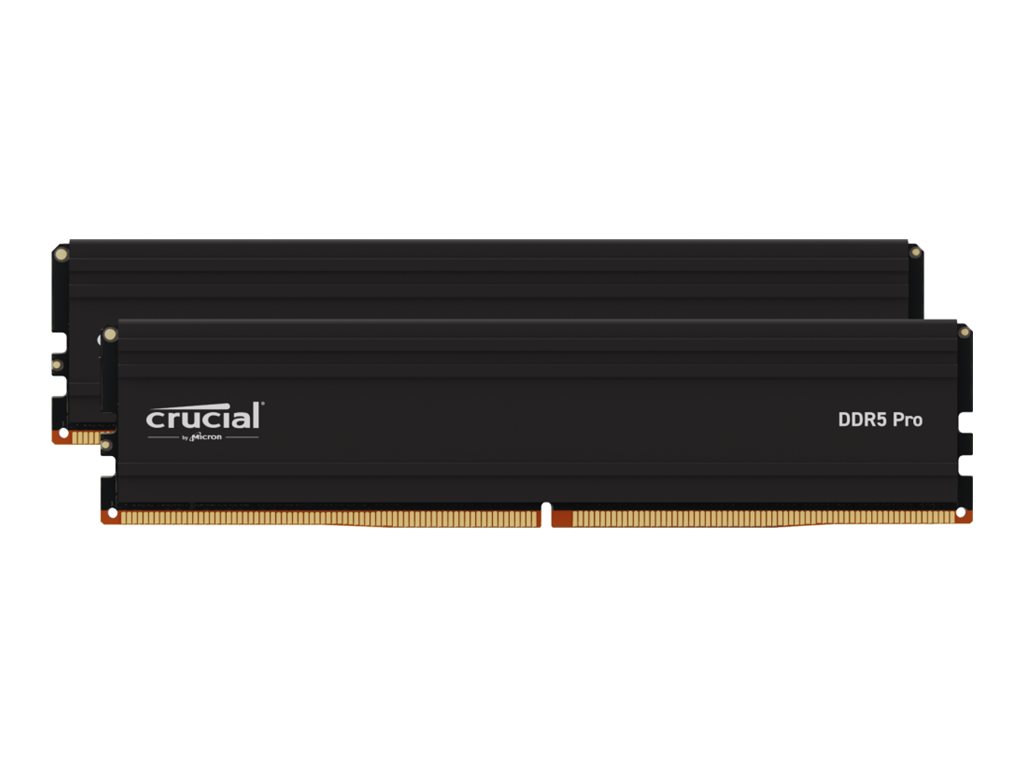 Crucial - DDR5 - sæt - 32 GB: 2 x 16 GB - DIMM 288-PIN - 6000 MHz / PC5-48000 - CL48 - 1.1 V - ikke bufferet - on-die ECC - sort