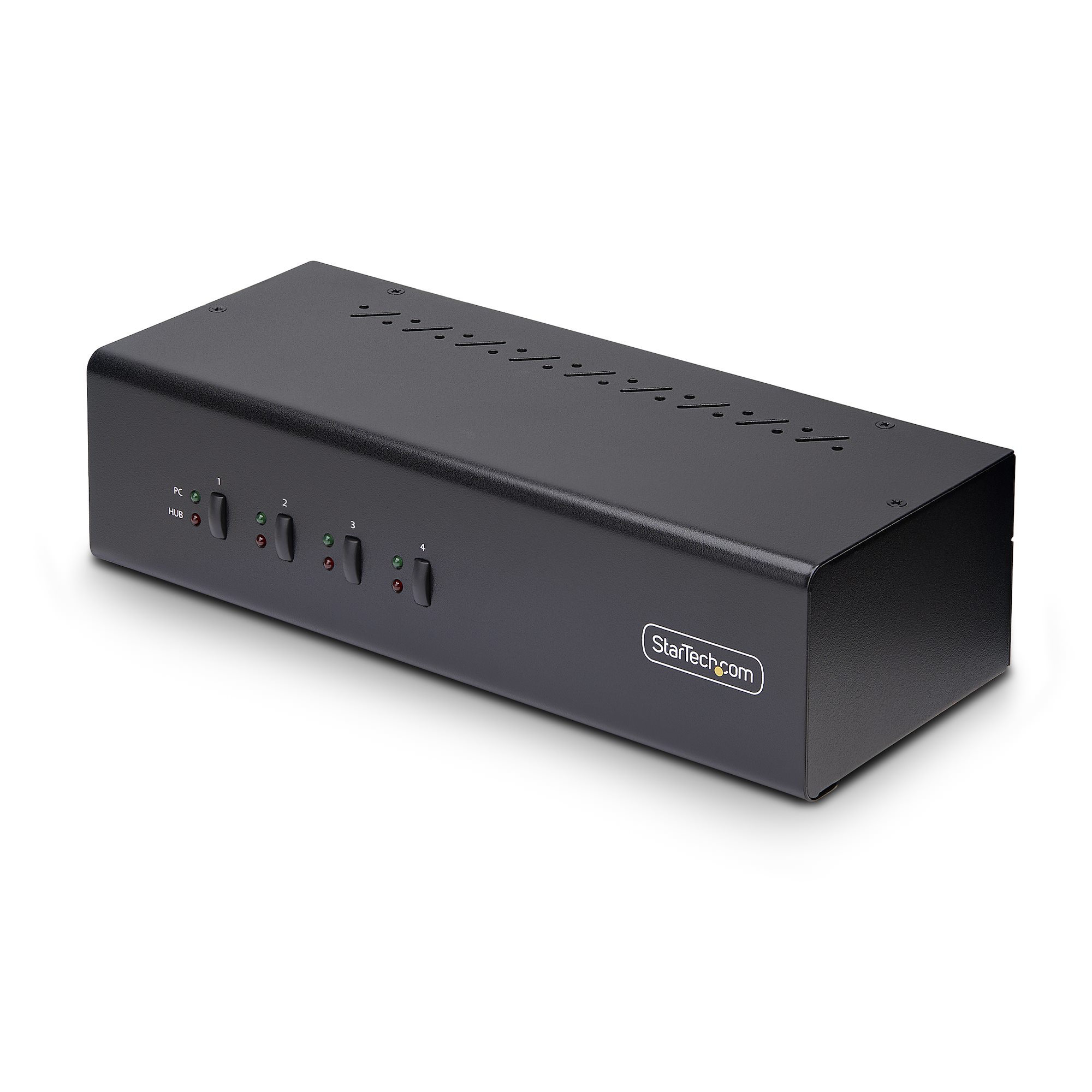 Startech 4-Port Dual-Monitor DisplayPort KVM Switch, 4K 60Hz, 2x USB 5Gbps Hub Ports, 2x USB 2.0 HID Ports, Hotkey and Push-Button Switching, TAA Compliant - 3.5mm Audio, HDCP (P4DD46A2-KVM-SWITCH) - KVM / audio-switch - 4 x KVM / audio / USB - 1 lokalbruger - desktop - TAA-kompatibel