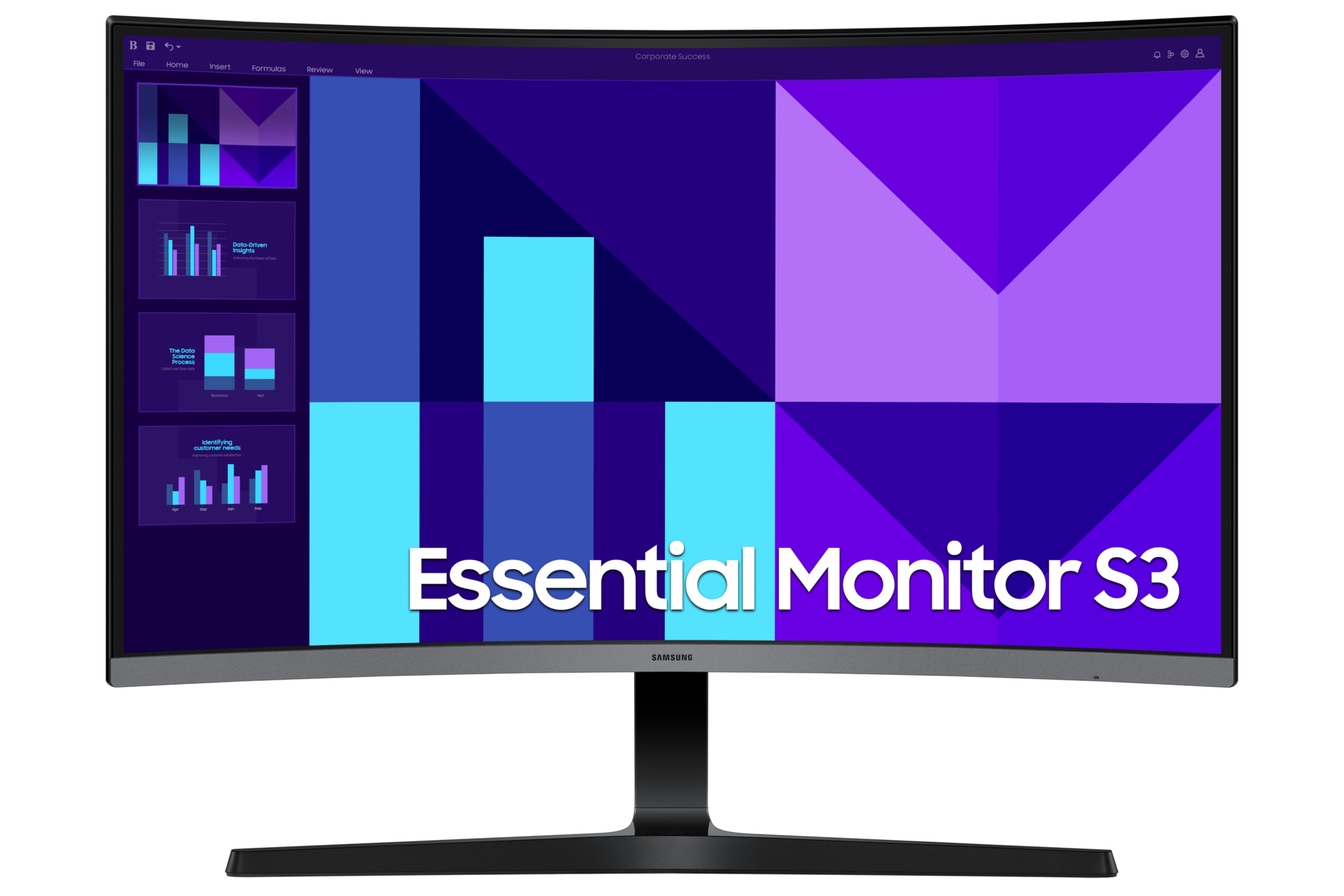Samsung Essential S3 S27D390GAU - S39GD Series - LED-skærm - kurvet - 27 - 1920 x 1080 Full HD (1080p) @ 100 Hz - VA - 250 cd/m² - 4000:1 - 4 ms - HDMI, VGA - sort