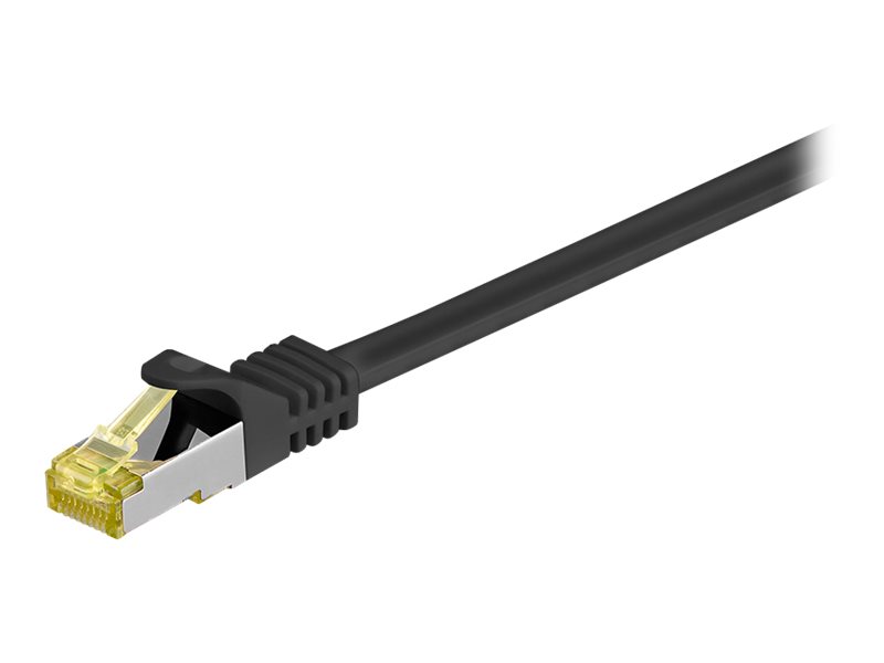 Goobay RJ45 netværkskabel S/FTP (PiMF), 500 MHz, med CAT 7 råkabel, sort, 3 m LSZH halogenfri kabelkappe, kobber, RJ45-hanstik (CAT 6A)