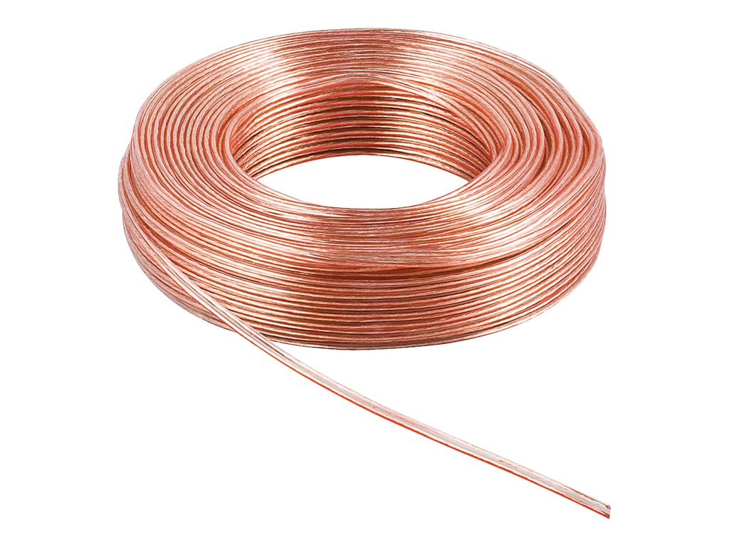 Goobay Højttalerkabel transparent CU 10 m rulle, tværsnit 2 x 0,75 mm²