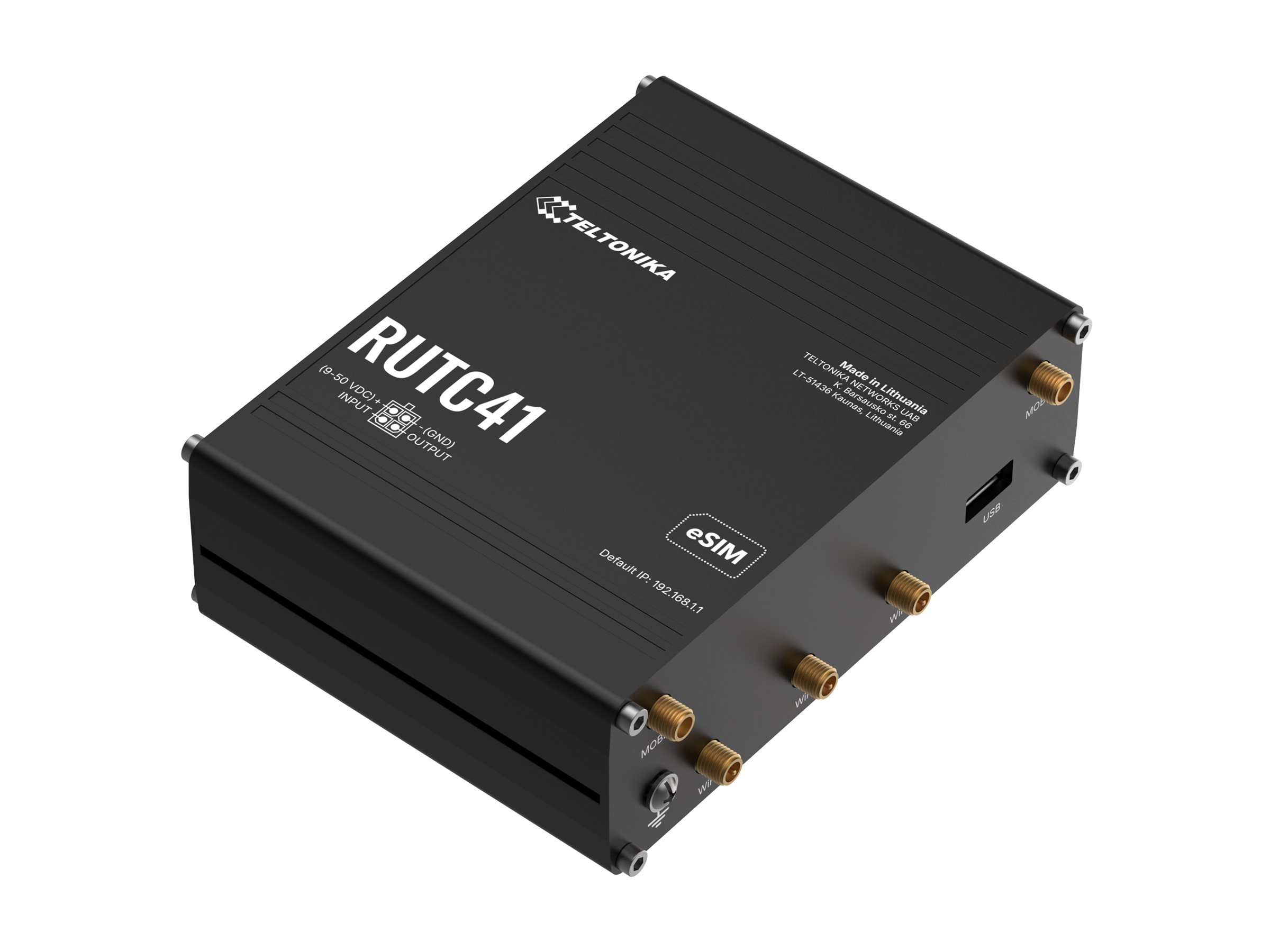 Teltonika RUTC41 (EU) 4G Cat 4 router med Wi‑Fi 6, Docker-support, 5x Ethernet og eSIM