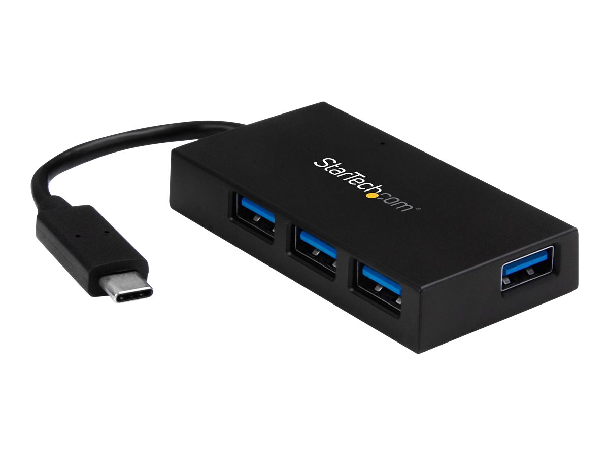 StarTech.com 4 Port USB C Hub - USB-C to 4x USB-A (USB 3.0/3.1 Gen 1 SuperSpeed 5Gbps) - USB Bus or Self Powered - BC 1.2 Charging Hub Hub 4 porte USB billede