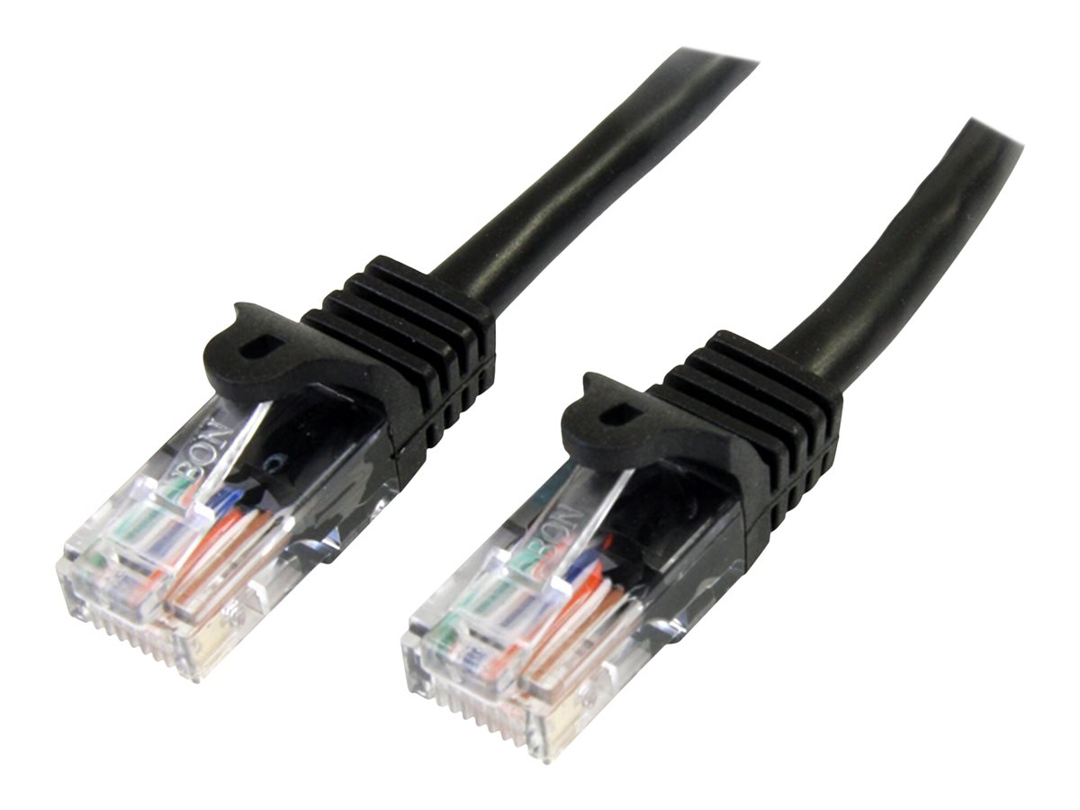 StarTech.com 3m Black Cat5e / Cat 5 Snagless Patch Cable CAT 5e Ikke afskærmet parsnoet (UTP) 3m Patchkabel Sort