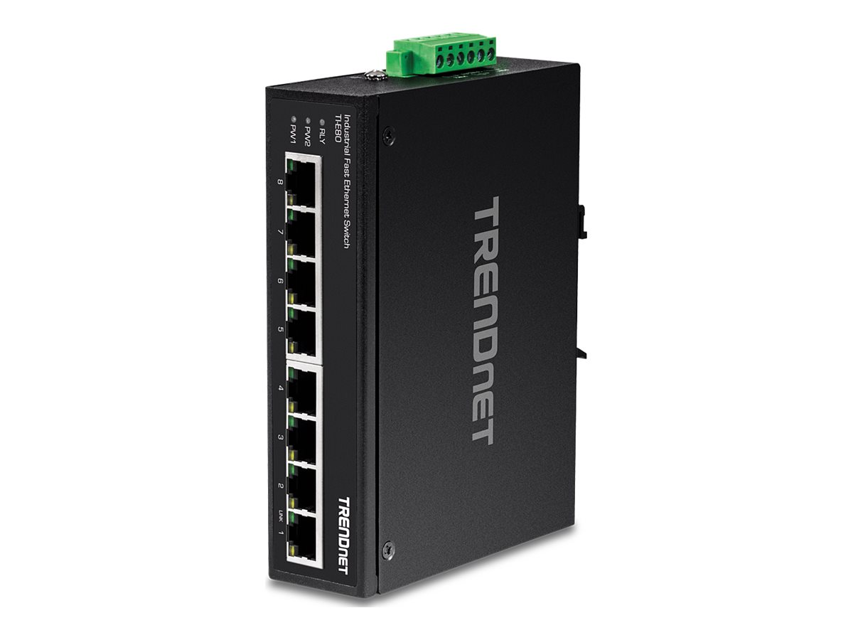 Trendnet TI-E80 industriel Fast Ethernet switch - 8 porte, 1,6 Gbps