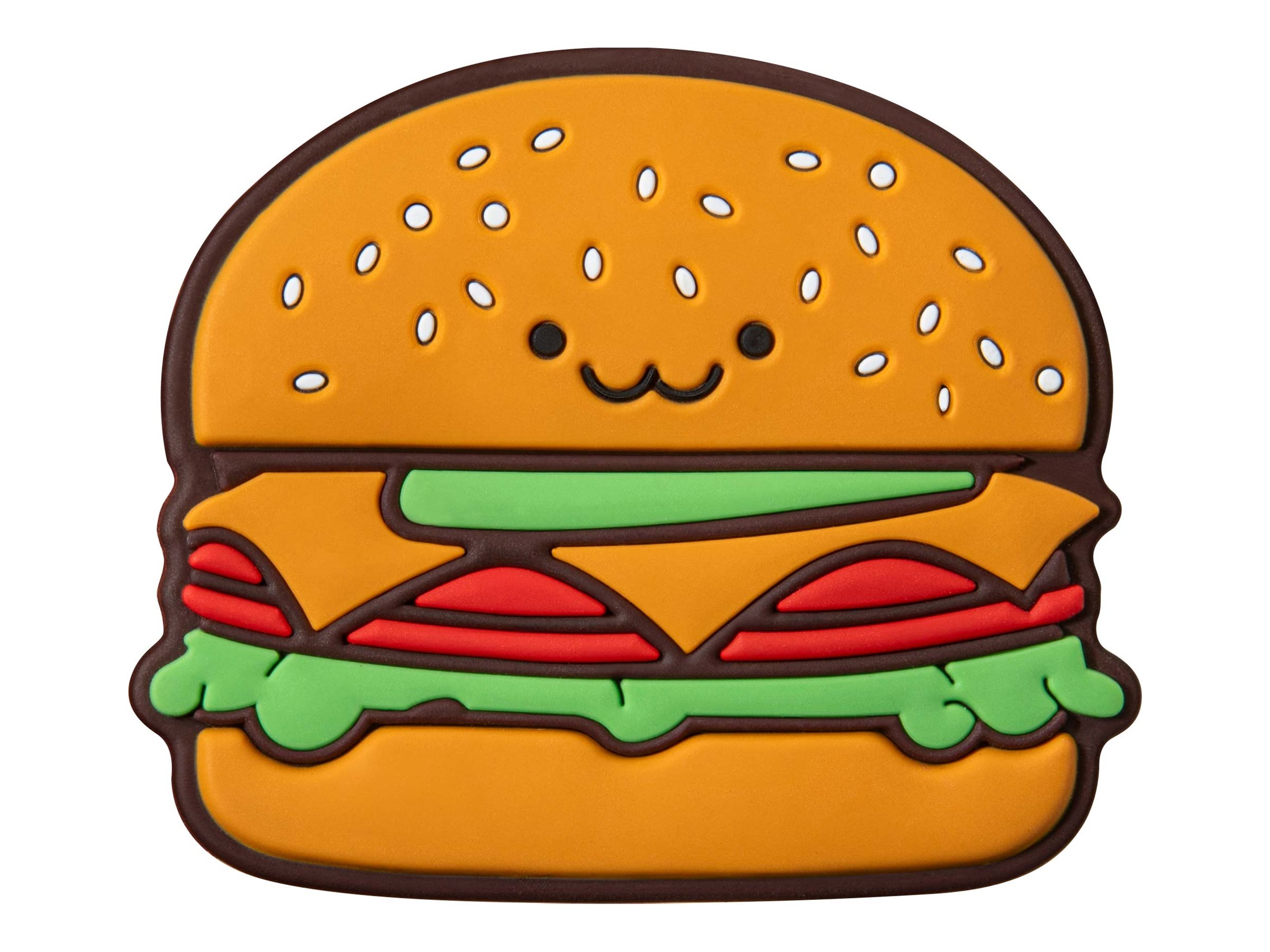 MAGMOJI Silly Hamburger moji Logo badge Sort Brun Grøn Rød