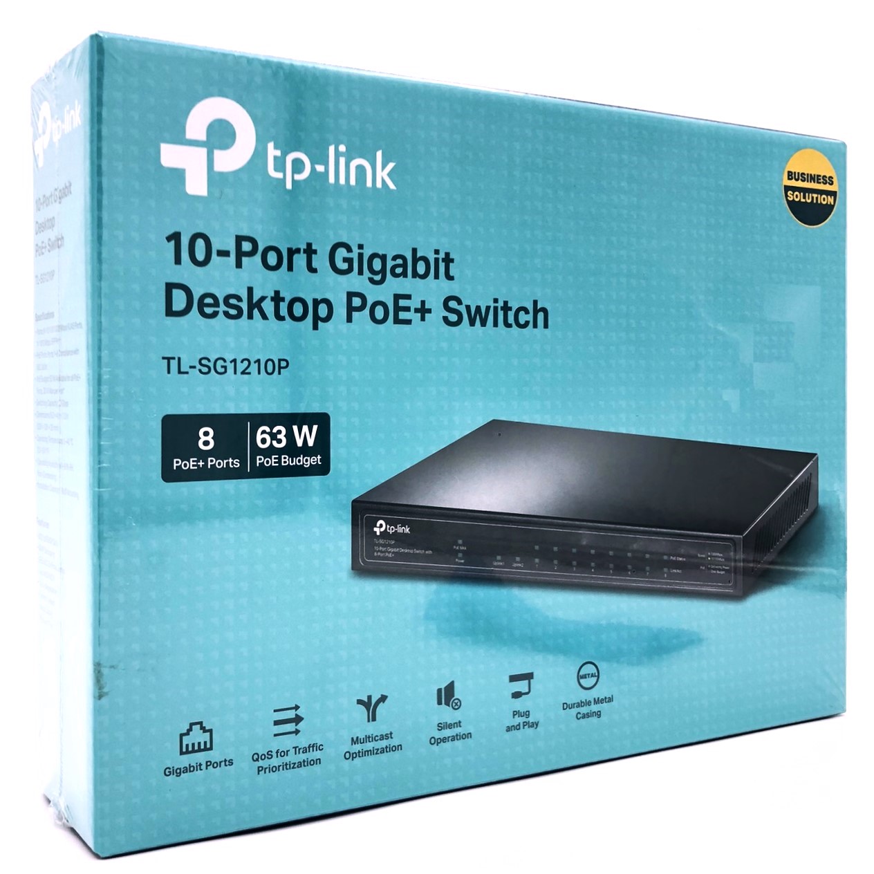 TP-Link TL-SG1210P - Switch - ikke administreret - 8 x 10/100/1000 (PoE+) + 1 x 10/100/1000 (uplink) + 1 x Gigabit SFP (uplink) - desktop - PoE+ (63 W)