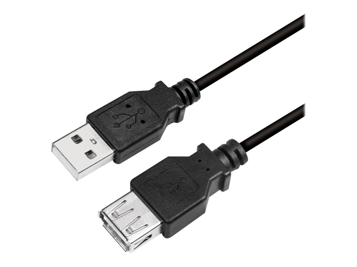 LogiLink CU0010B, 2 m, USB A, USB A, USB 2.0, 0,48 Gbit/sek., Sort
