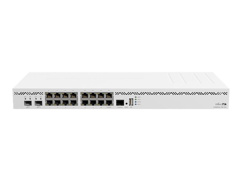 MikroTik CCR2004-16G-2S+ Cloud Core Router 16x Gigabit Ethernet ports 2x10G SFP+ cages - Router