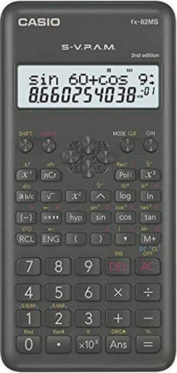 Lommeregner Casio FX-82MS 2nd Edition - videnskabelig, sort/mørkegrå