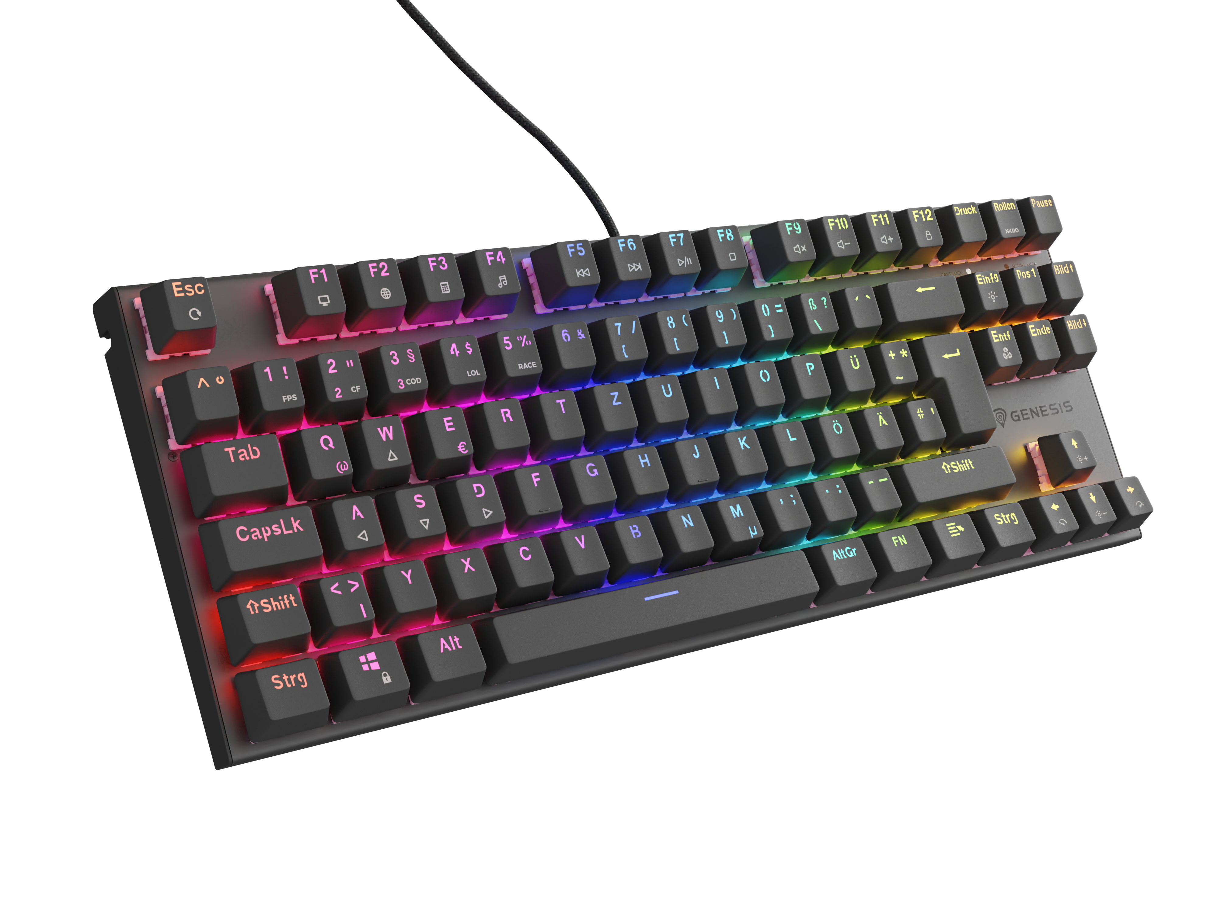 Genesis Thor 303 TKL – mekanisk gaming-tastatur, RGB, Silent Switch, sort