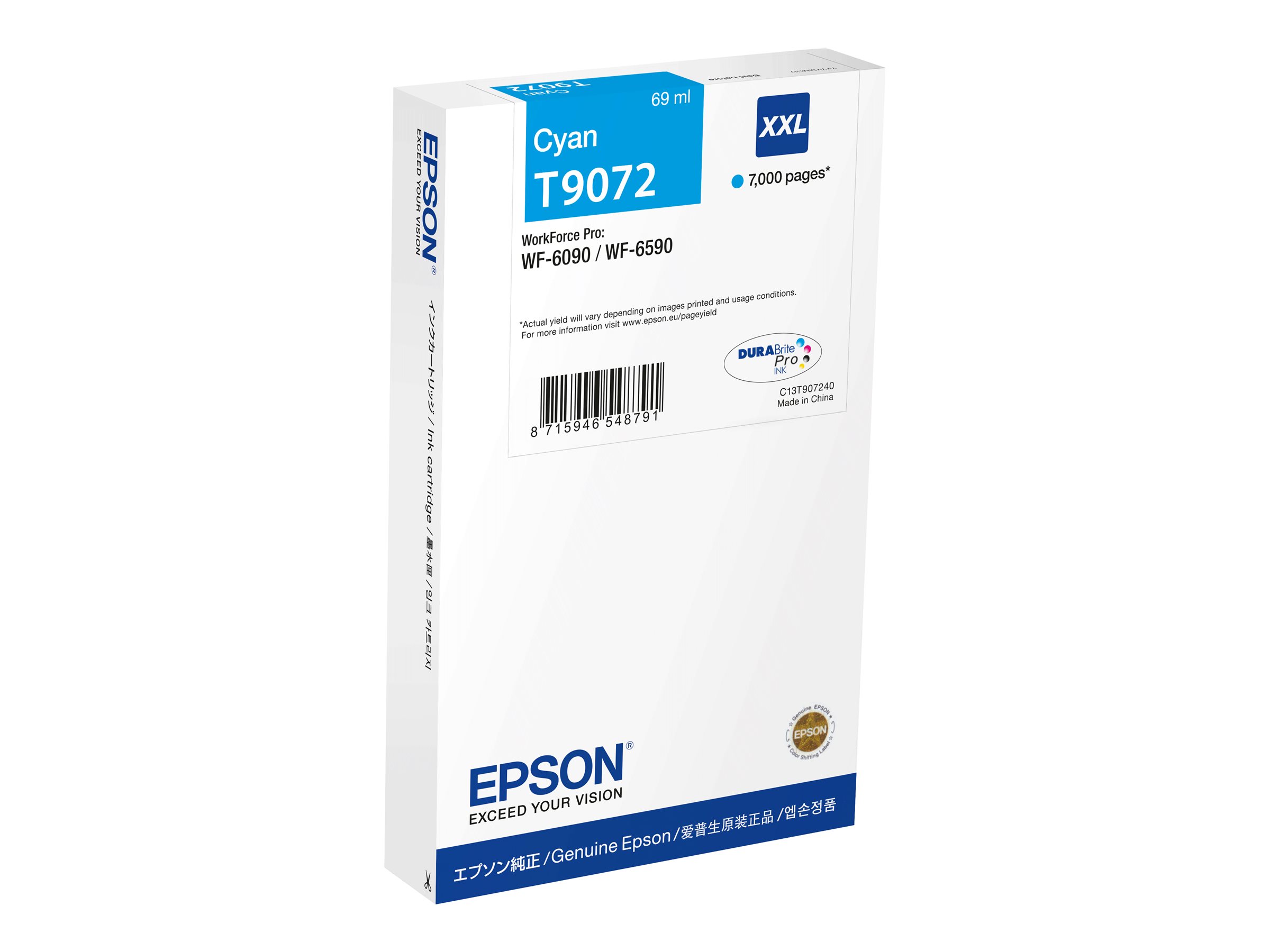 Epson T9072 - XXL size - cyan - original - ink cartridge