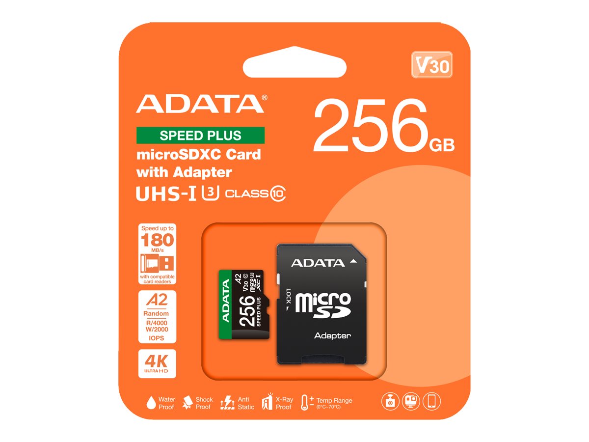 ADATA SPEED PLUS SDXC UHS-I Memory Card 256GB 180MB/s