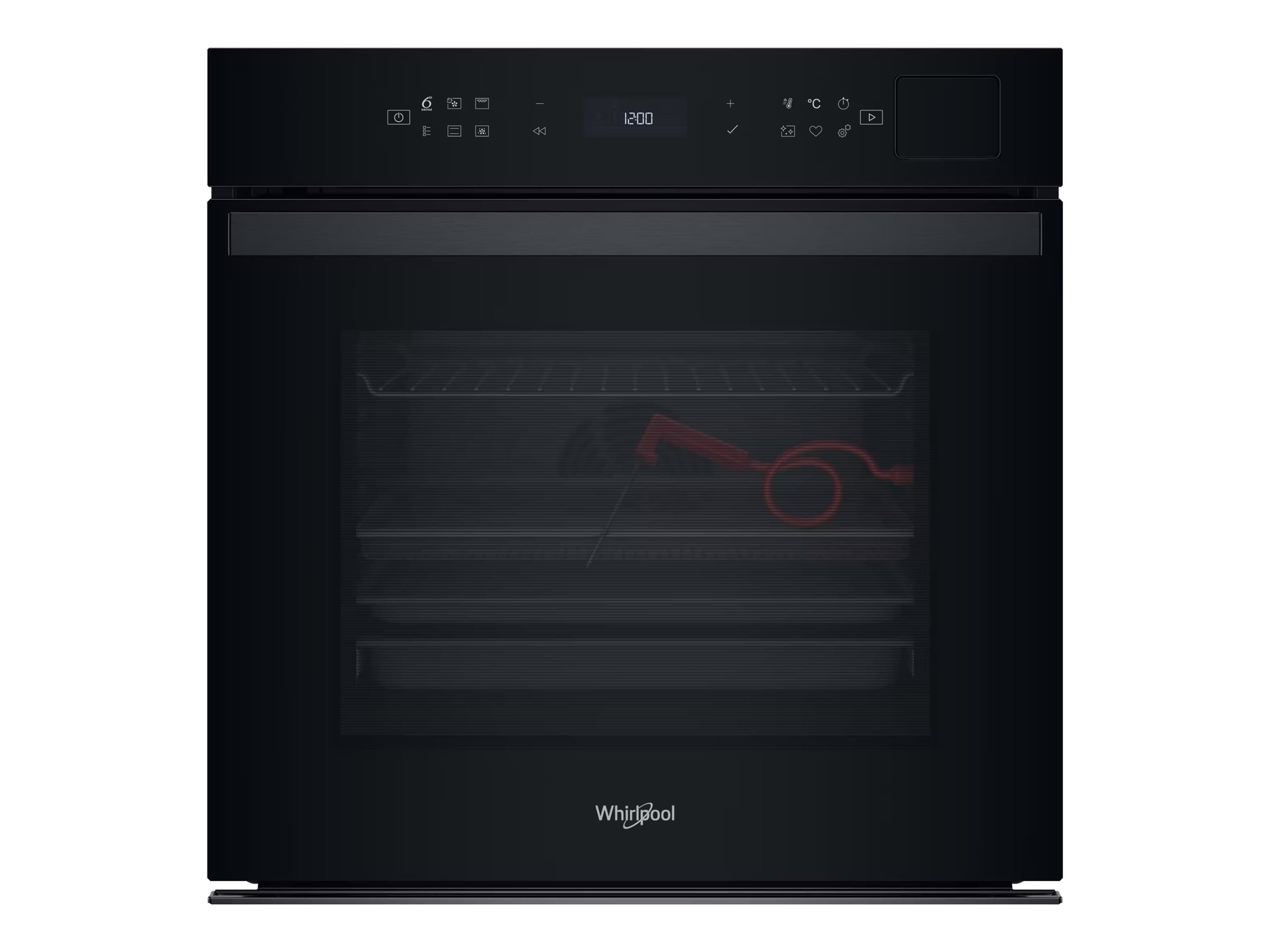 Whirlpool W Collection Sort Elektrisk ovn 73liter Klasse A+ Ovn