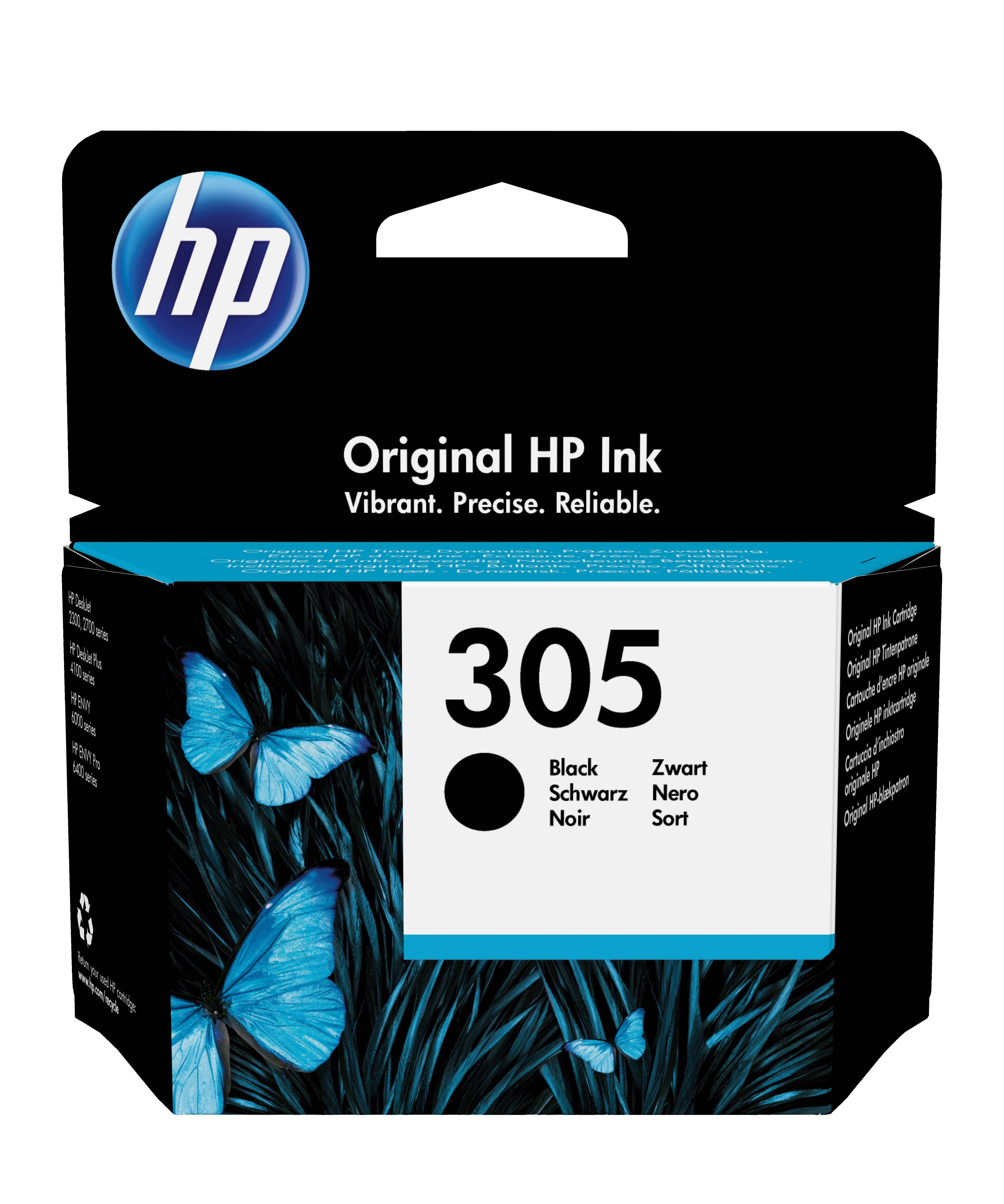 HP Original 305-blækpatron, sort