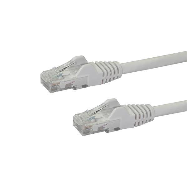 StarTech.com 1m CAT6 Cable - White Snagless CAT 6 Wire - 100W RJ45 UTP 650MHz Category 6 Network Patch Cord UL/TIA (N6PATC1MWH) CAT 6 Ikke afskærmet