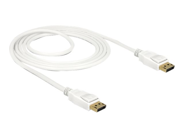 Delock - DisplayPort kabel - DisplayPort (han) til DisplayPort (han) - DisplayPort 1.2a - 1.5 m - 4K support - hvid