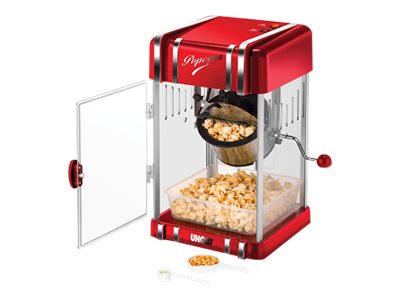 UNOLD 48535 Retro Popcorn-maskine 300W Rød metallisk/transparent