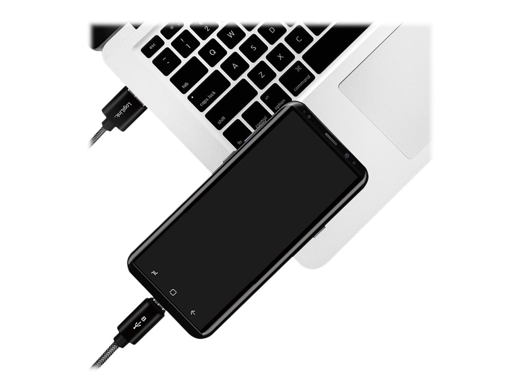 Sync & charging cable, USB to Micro USB male, grey
