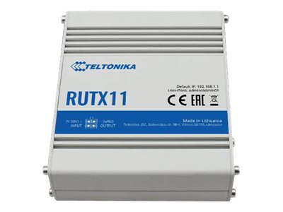 Teltonika RUTX11 - Trådløs router - WWAN 4-port switch - 1GbE - Wi-Fi 5 - DIN monterbar på skinne
