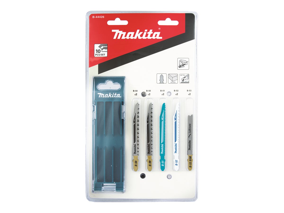 Makita - Stiksavsklingesæt - for træ, metal - 10 stykker
