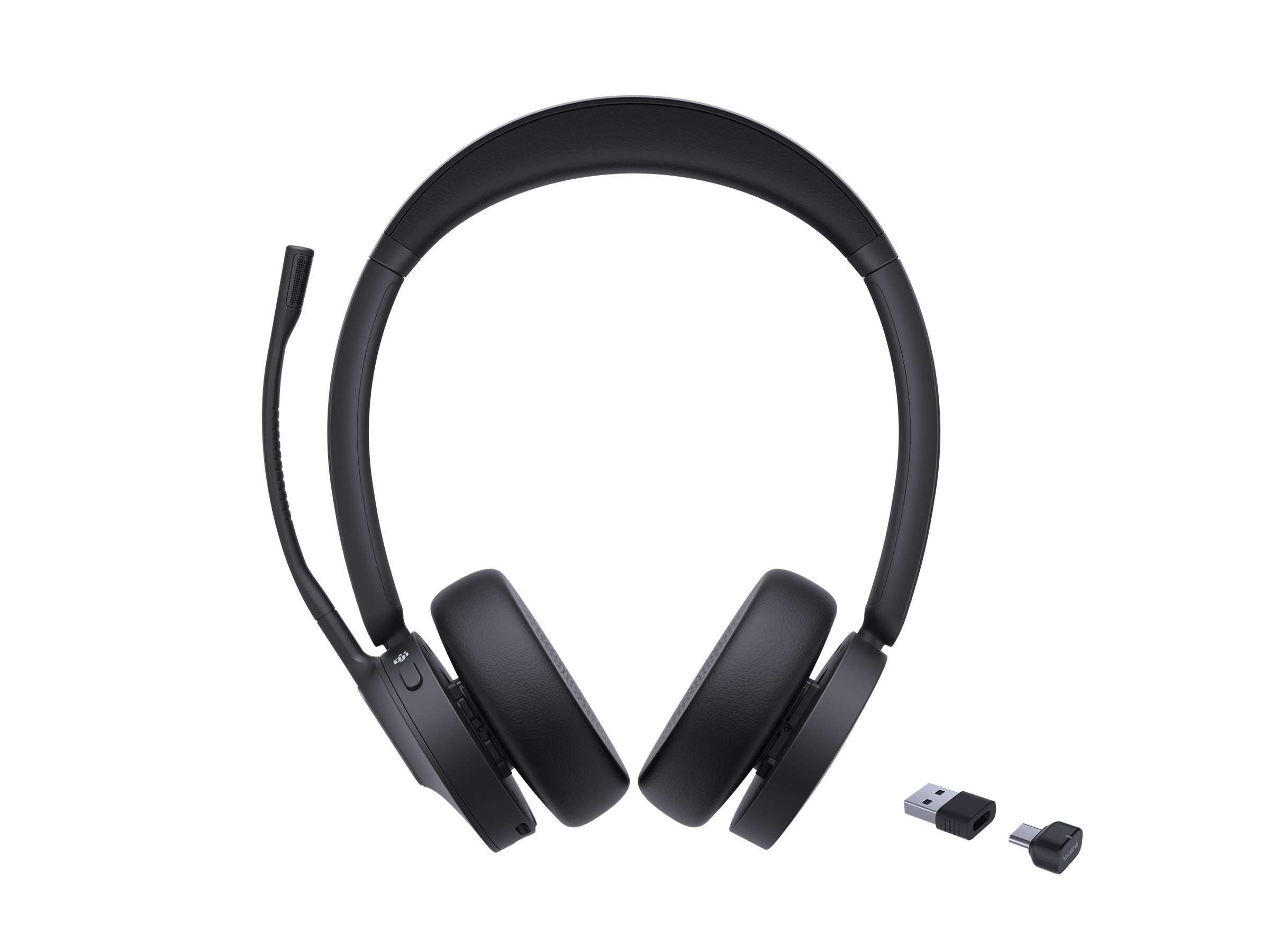 Yealink BH70 Dual - Headset - på øret - Bluetooth - trådløs - USB-C via Bluetooth adapter - sort - Certified for Microsoft Teams