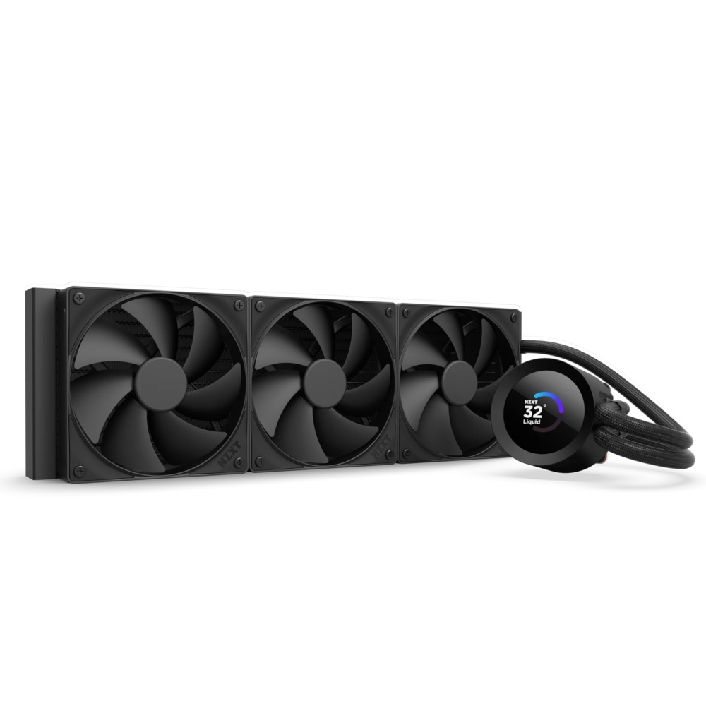 NZXT Kraken Plus 360, Alt-i-en væskekøler, 12 cm, Sort