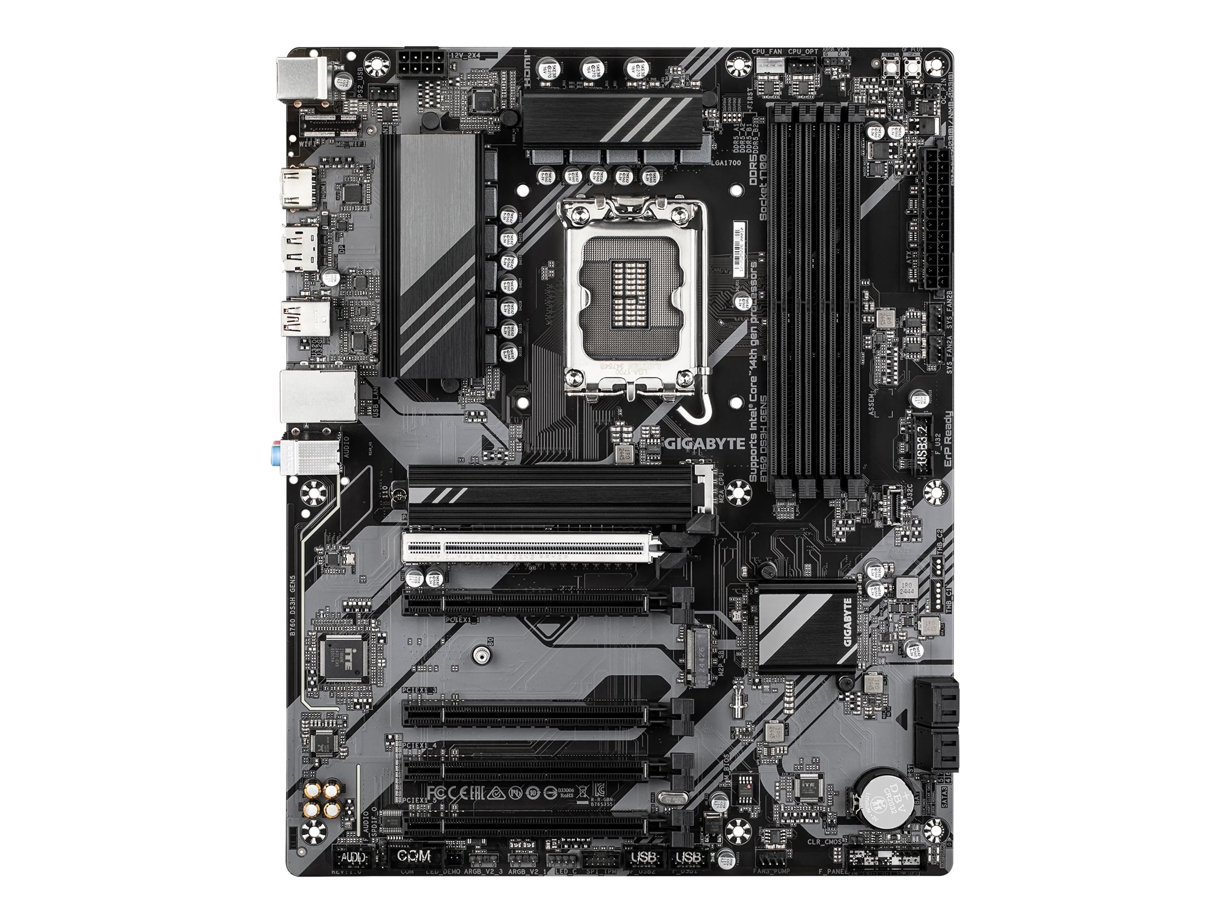 GIGABYTE B760 DS3H GEN5 - motherboard - ATX - LGA1700 Socket - B760 Bundkort - Intel B760 - Intel LGA1700 socket - DDR5 RAM - ATX