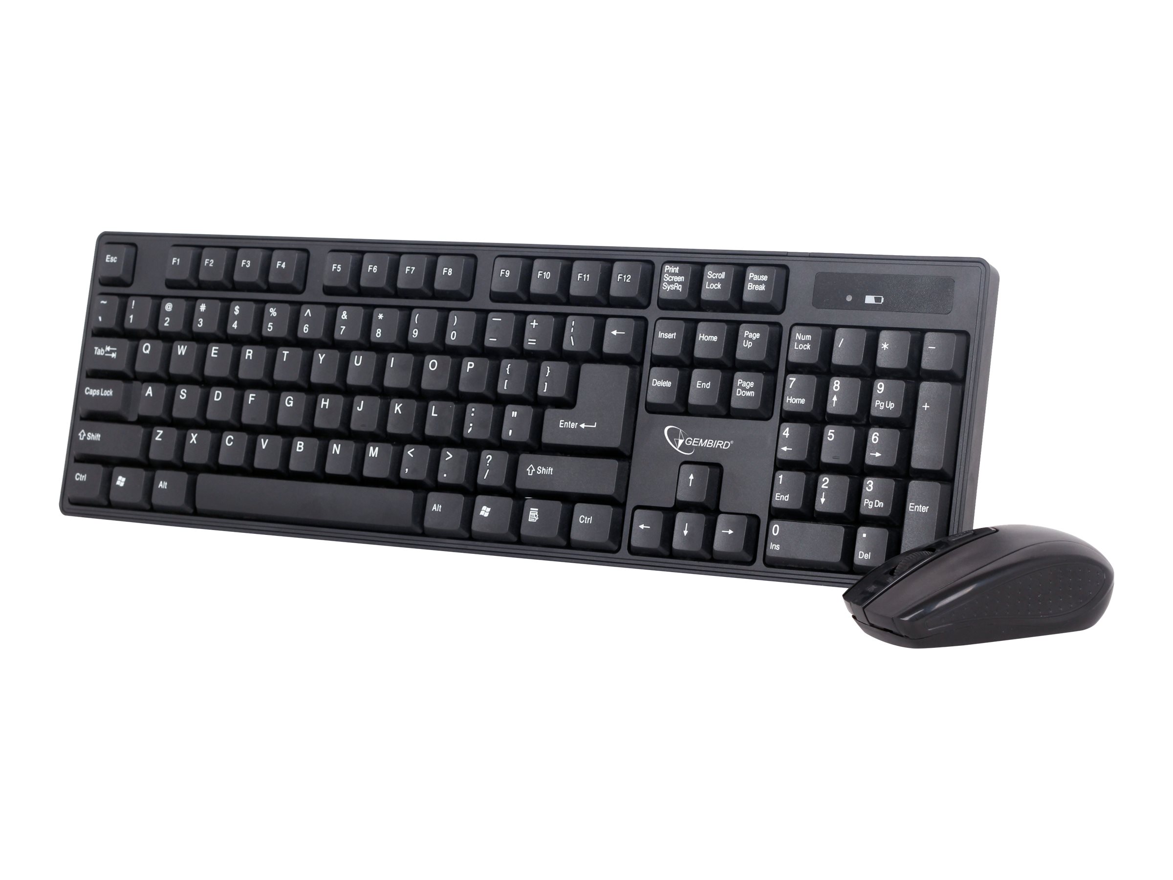Gembird KBS-W-01 - keyboard and mouse set - US - black - Tastatur & Mus sæt - Amerikansk engelsk - Sort