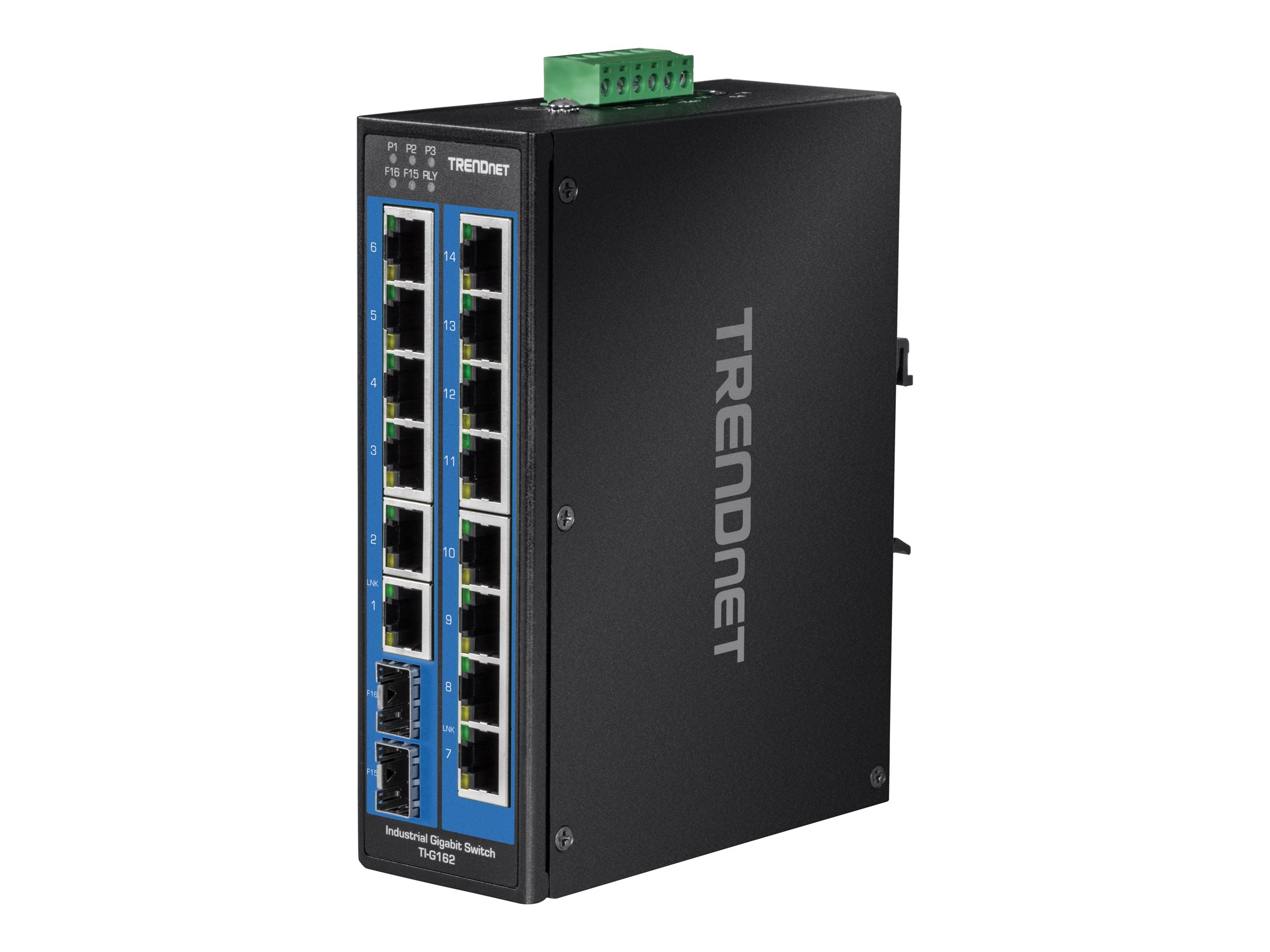 TRENDnet TI-G162 16-Port Industrial Gigabit DIN-Rail Switch