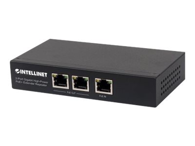 Intellinet 2-Port High-Power Extender Repeater, IEEE 802.3at/af Power over ( / ), metal Repeater billede