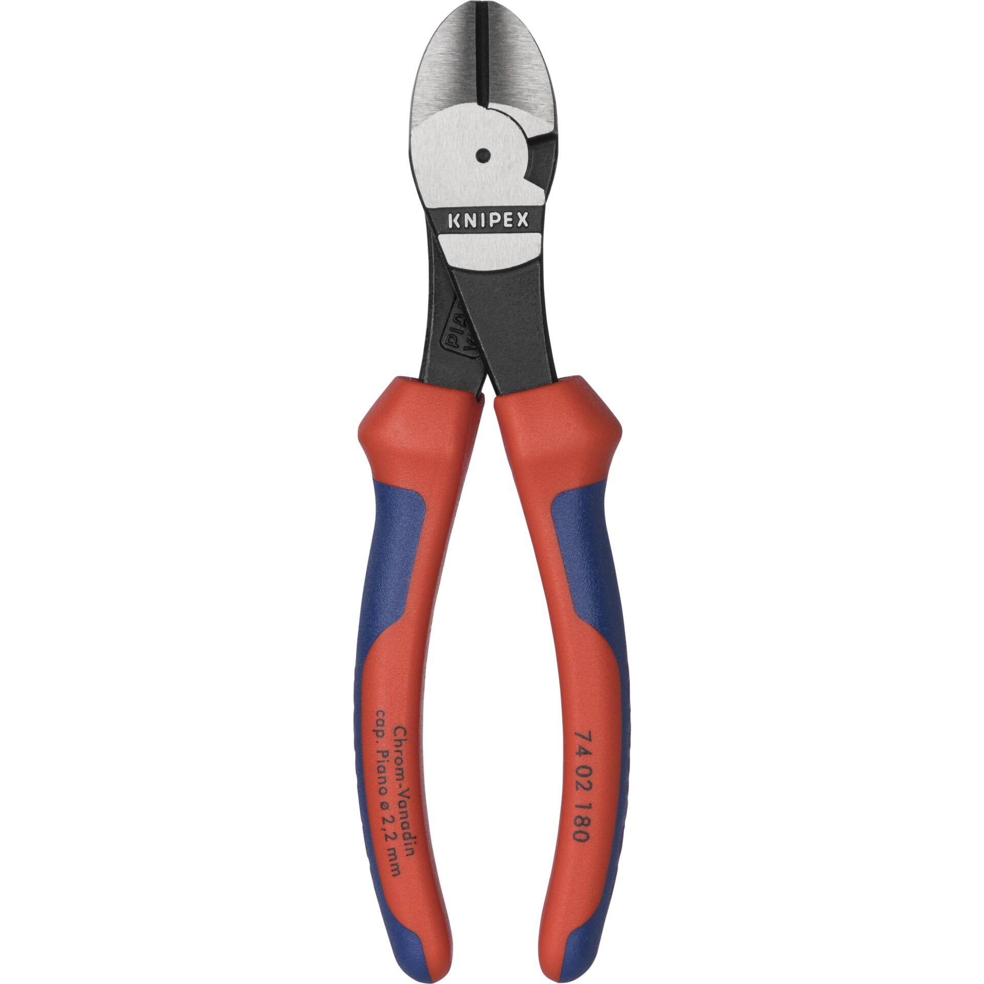 KNIPEX Kraft-skævbider sort atramenteret med flerkomponent-håndtag 180 mm