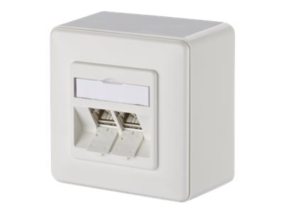 Metz Connect C6Amodul 270° - sokkeludgang - 2 netværkssokler - ren hvid, RAL 9010