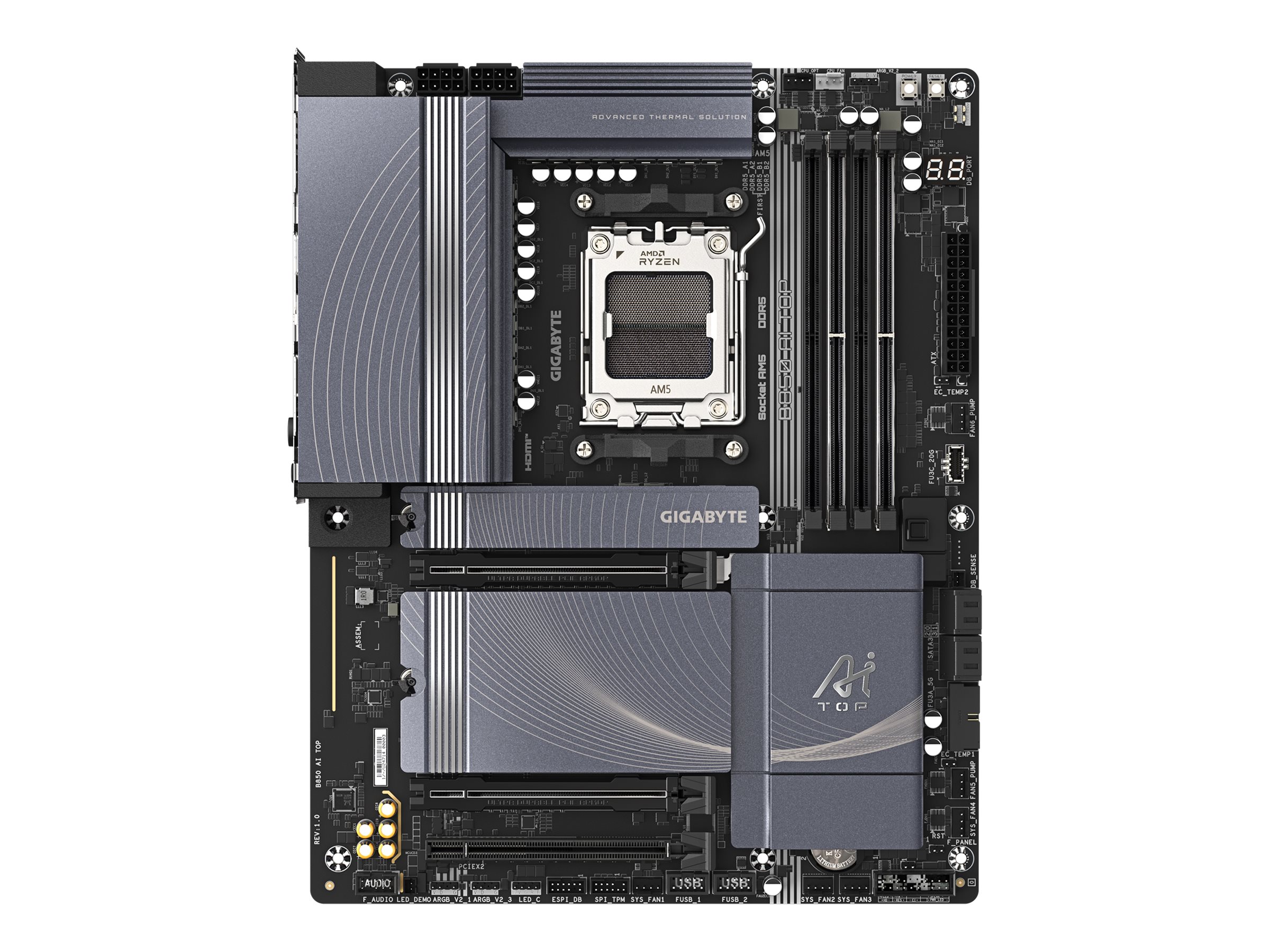 GIGABYTE B850 AI TOP Bundkort - AMD B850 - AMD AM5 socket - DDR5 RAM - ATX