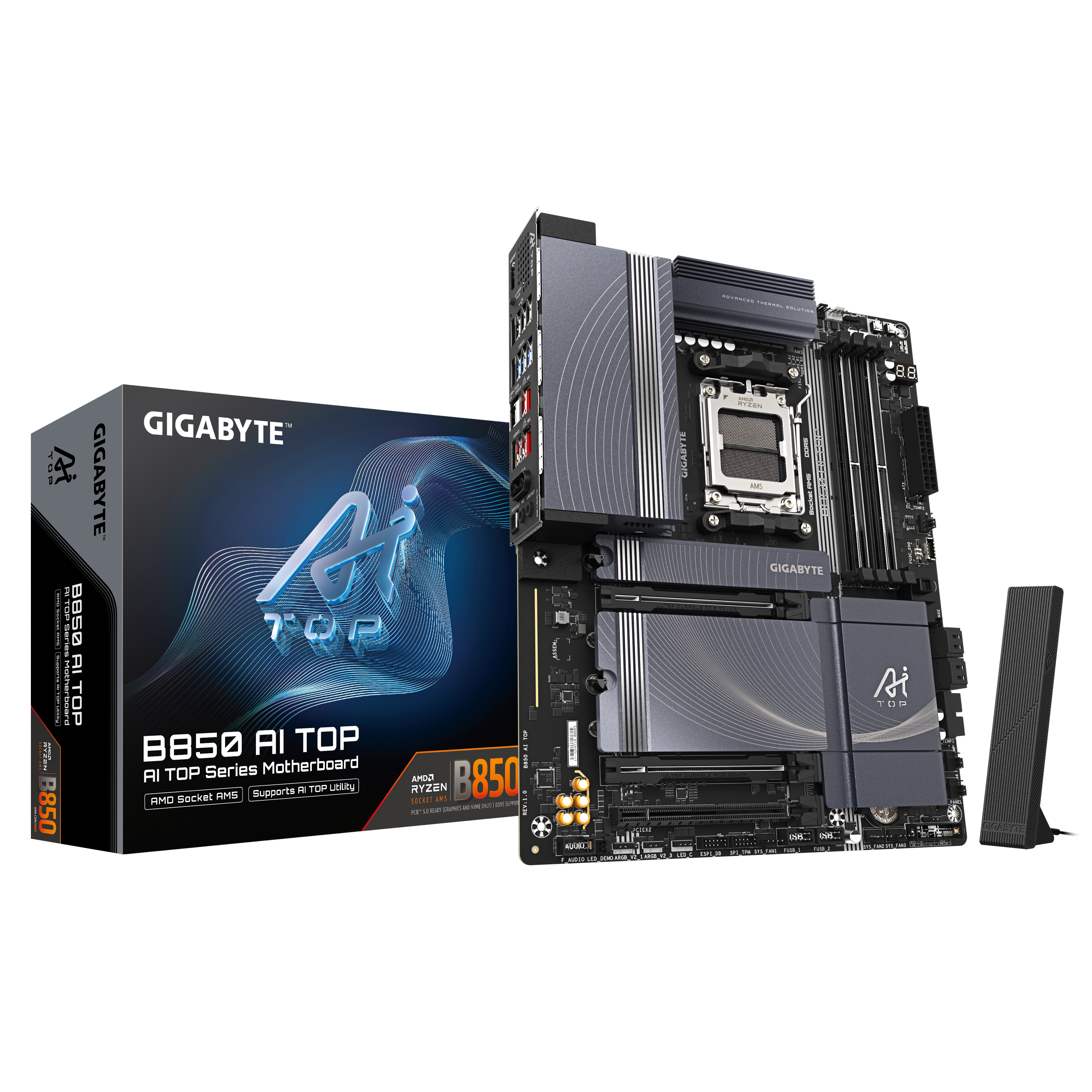 GIGABYTE B850 AI TOP Bundkort - AMD B850 - AMD AM5 - DDR5 RAM - ATX