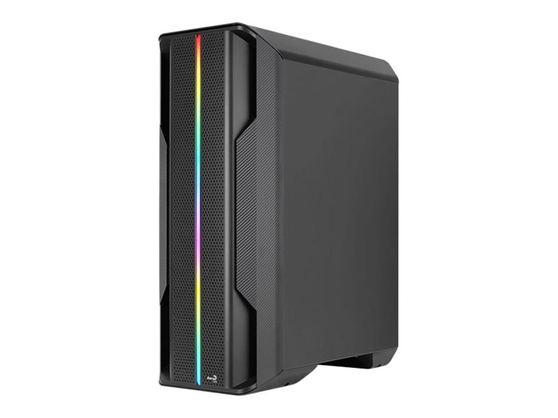 AeroCool Splinter Duo - Mid tower - ATX - sidepanel med vindue (hærdet glas) - sort - USB/Lyd