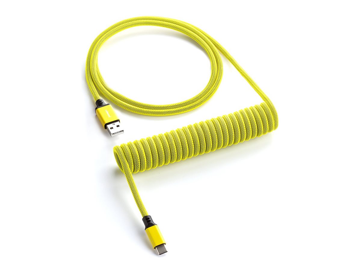 CableMod Classic Coiled Keyboard Cable USB-C to USB Type A, Dominator Yellow - 150cm USB Kabler - GEEKD.dk