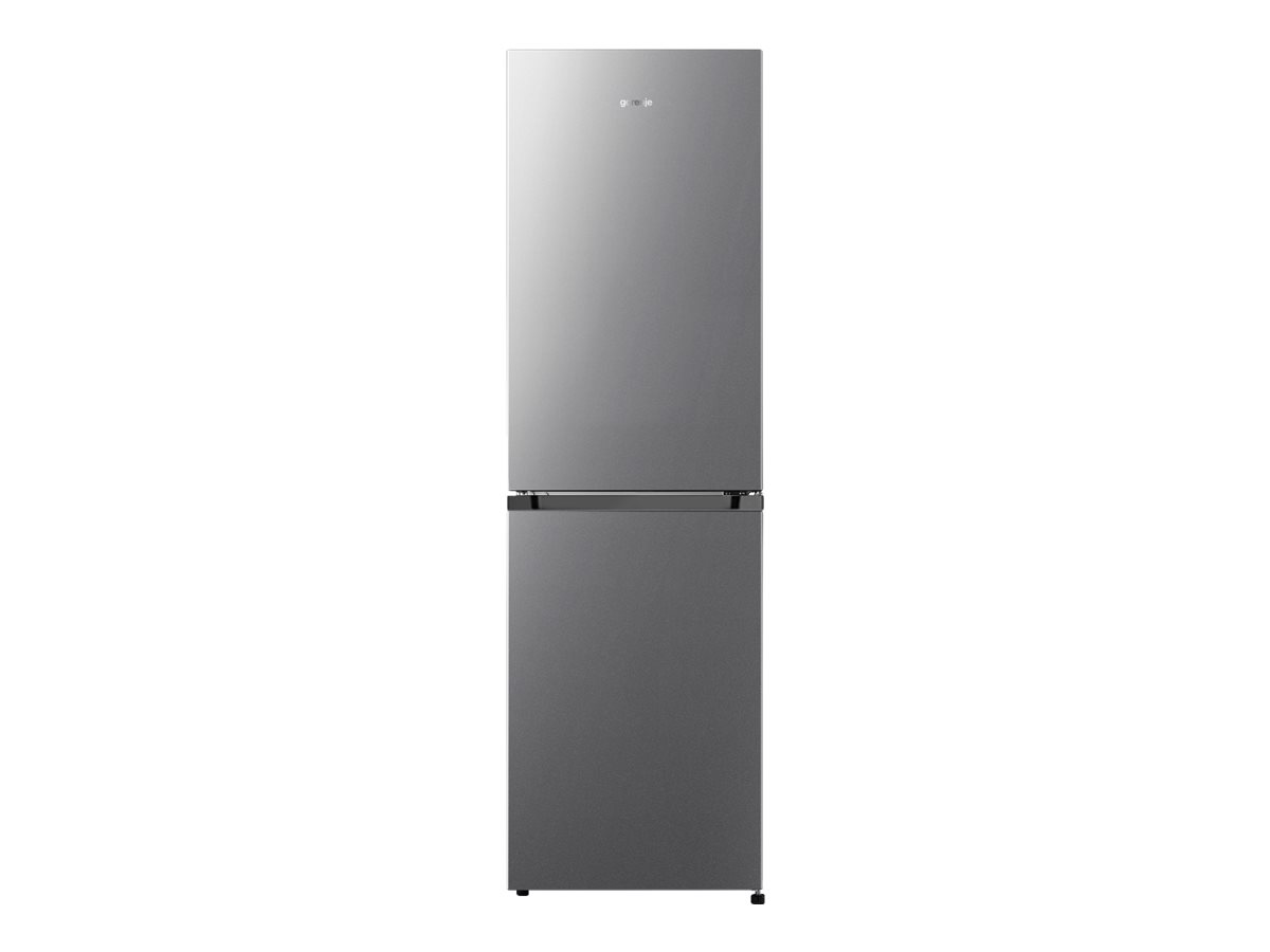 Gorenje Essential NRK418ECS4 - Køleskab/fryser - bund-fryser - bredde: 55 cm - dybde: 55.7 cm - højde: 182.4 cm - 256 liter - Klasse E - grå