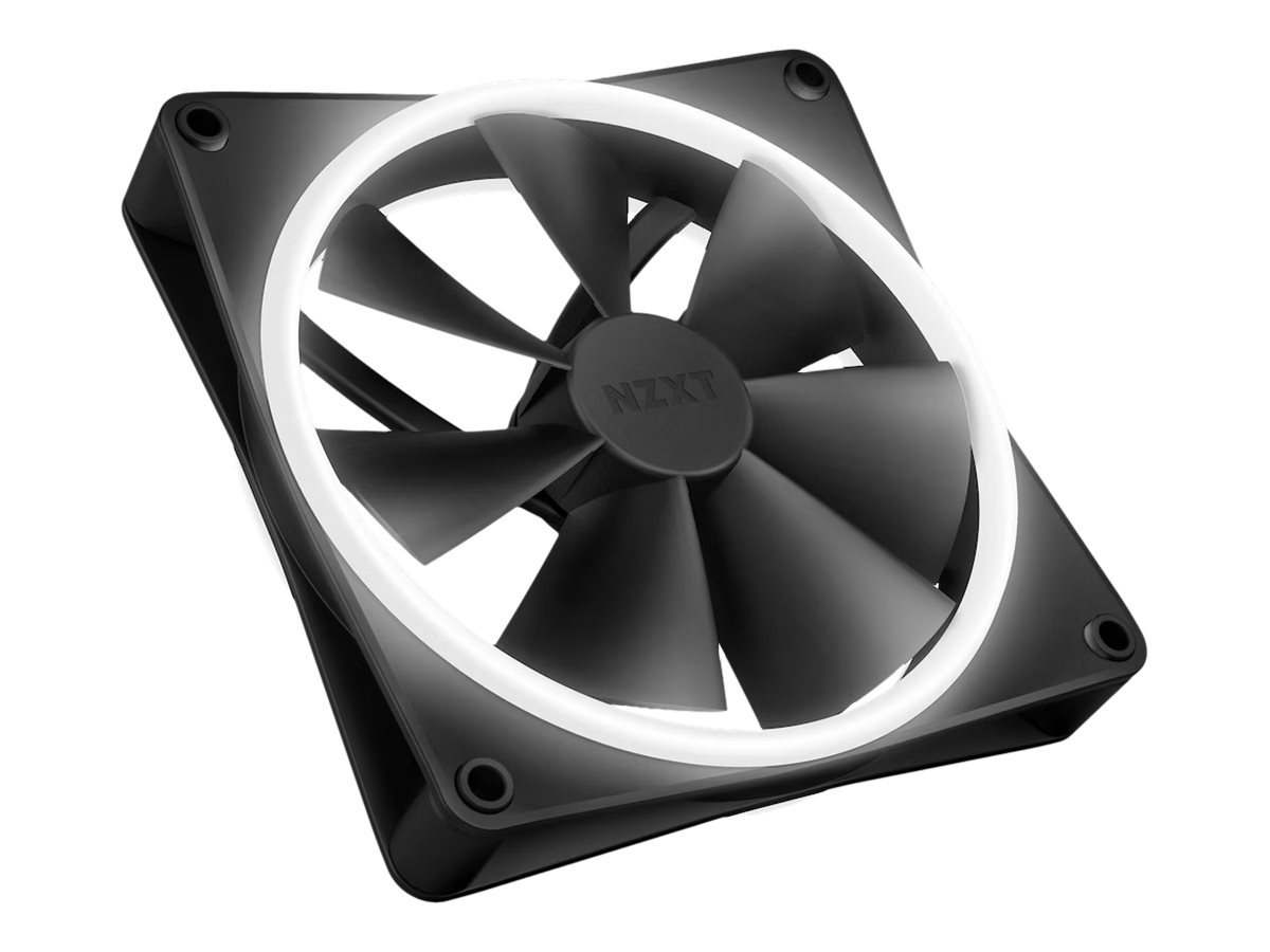 NZXT F140 RGB DUO 2-pack & RGB Controller - Black - Kabinet køler - 140mm - Sort med RGB LED lys - 36 dBA
